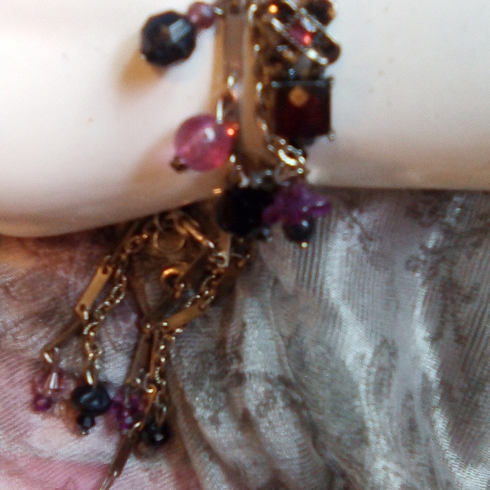 Silver glass Crystal beaded silver bracelet.